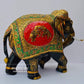 Wooden Fine Hand Painted Royal Elephant - Malji Arts