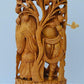 Wooden hand carved radha krishna jodi under tree - Malji Arts
