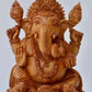 Sandalwood Fine Hand Carved Ganesha Statue on Lotus - Malji Arts