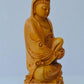 Sandalwood Hand Carved Sitting Lady Buddha Statue - Malji Arts