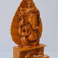 Sandalwood Fine Hand Carved Ganesh Statue on Leaf - Malji Arts