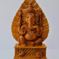 Sandalwood Fine Hand Carved Ganesh Statue on Leaf - Malji Arts