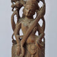 Vintage Sandalwood Carved Rare Goddess Saraswati Statue - Malji Arts