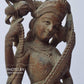 Vintage Sandalwood Carved Rare Goddess Saraswati Statue - Malji Arts