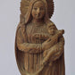 Antique Sandalwood Carved Mother Mary with Infant Jesus statue - Malji Arts