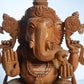 Sandalwood Beautifully Hand Carved Ganesha Sitting Statue - Malji Arts