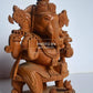 Sandalwood Beautifully Hand Carved Ganesha Sitting Statue - Malji Arts
