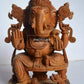 Sandalwood Beautifully Hand Carved Ganesha Sitting Statue - Malji Arts