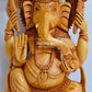 Wooden Fine Carved Ganesha Statue Under Tree - Malji Arts