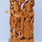 Wooden hand carved radha krishna jodi under tree - Malji Arts