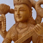 Beautifully Hand Carved Wooden Goddess Saraswati Statue - Malji Arts
