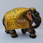 Wooden Fine Embossed Painted Elephant Statue - Malji Arts