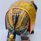 Wooden Fine Embossed Painted Elephant Statue - Malji Arts