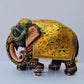 Wooden Fine Embossed Painted Elephant Statue - Malji Arts