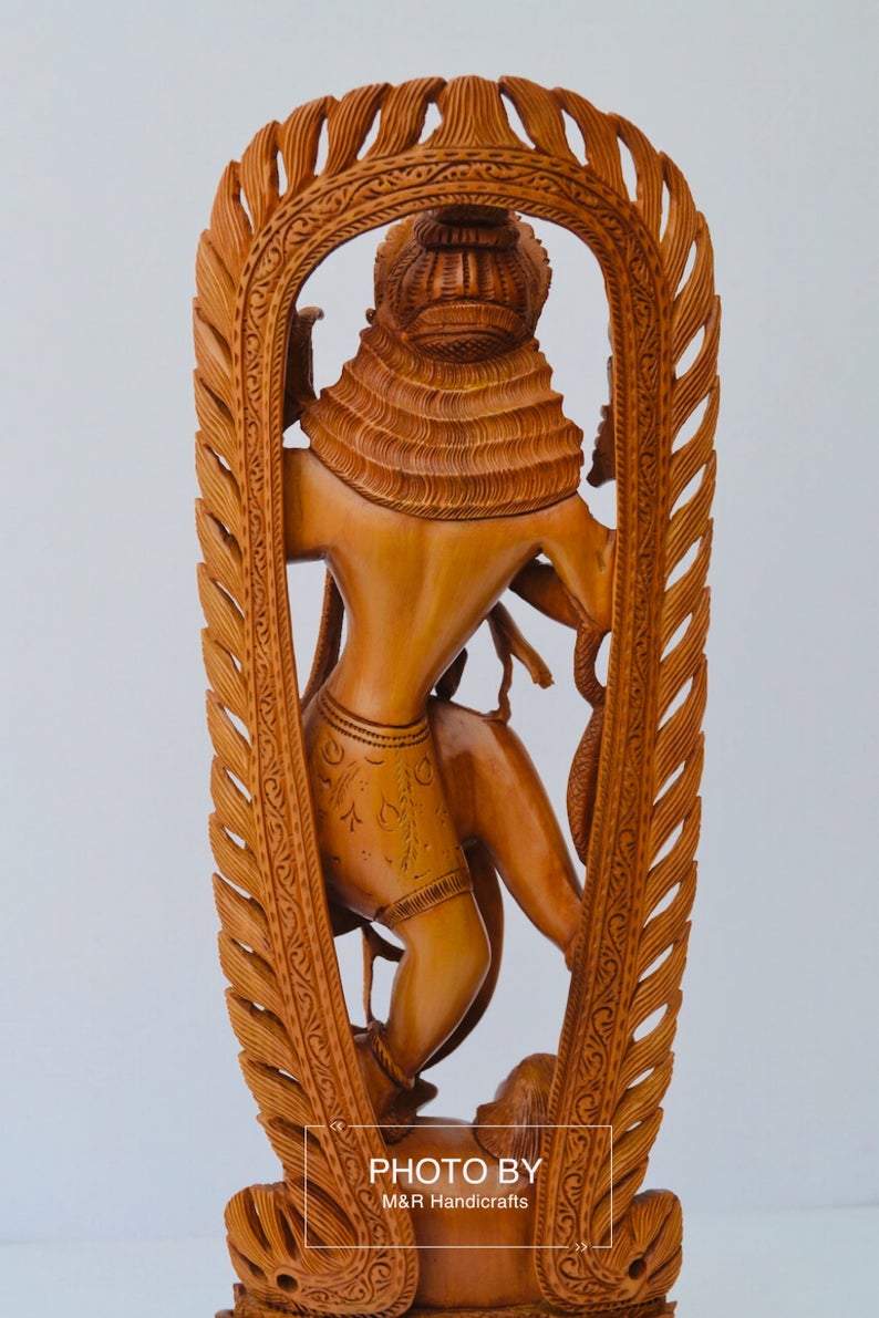 Sandalwood Beautifully Hand Carved Large Natraja Statue - Malji Arts