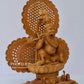 Sandalwood Carved Baby Krishna Statue with Unique Base - Malji Arts