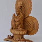 Sandalwood Carved Baby Krishna Statue with Unique Base - Malji Arts