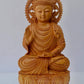 Wooden fine Hand Carved Buddha Sitting Statue - Malji Arts