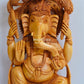 Wooden Fine Carved Ganesha Statue Under Tree - Malji Arts