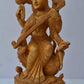 Beautifully Hand Carved Wooden Goddess Saraswati Statue - Malji Arts