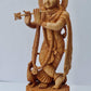 Wooden Very Beautifully Hand Carved Smiling Lord Krishna Statue - Malji Arts
