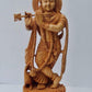 Wooden Very Beautifully Hand Carved Smiling Lord Krishna Statue - Malji Arts