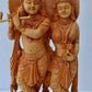 Wooden beautifully hand carved radha krishna statue - Malji Arts