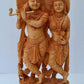 Wooden beautifully hand carved radha krishna statue - Malji Arts