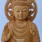 Wooden fine Hand Carved Buddha Sitting Statue - Malji Arts