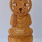 Wooden fine Hand Carved Buddha Sitting Statue - Malji Arts