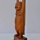 Vintage Sandalwood Carved Happy Man Laughing Buddha Statue - Malji Arts