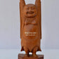 Vintage Sandalwood Carved Happy Man Laughing Buddha Statue - Malji Arts
