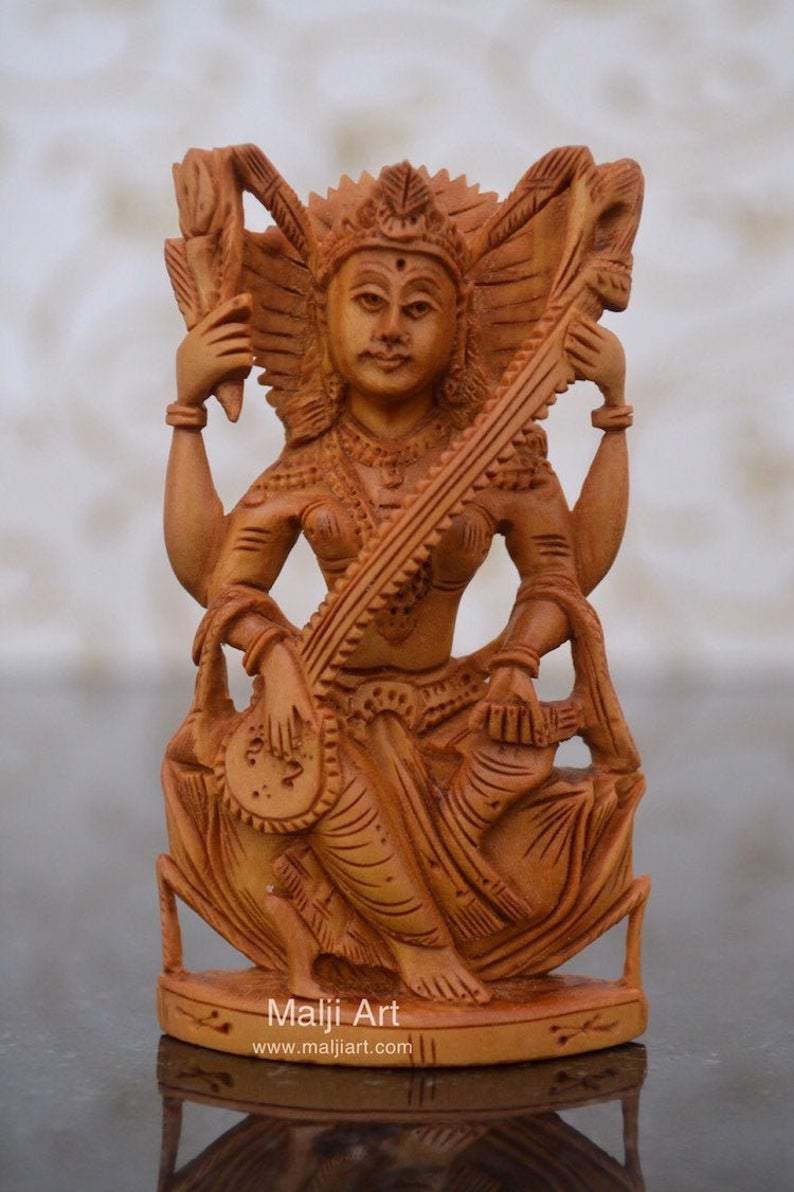 Combo offer - Sandalwood Ganesha, Laxmi & Saraswati Statue - Malji Arts