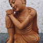 Fine Wood Carved Smiling Resting Buddha Statue - Malji Arts
