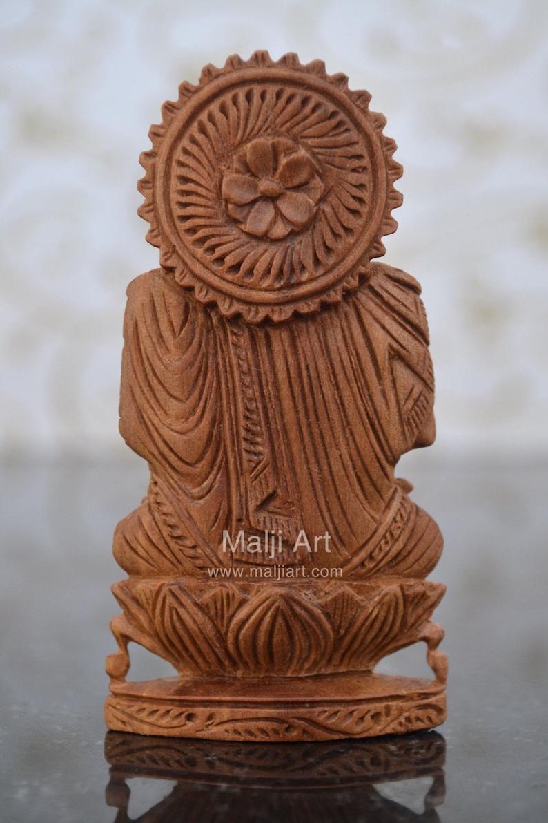 Sandalwood beautiful Hand Carved Buddha Statue - Malji Arts