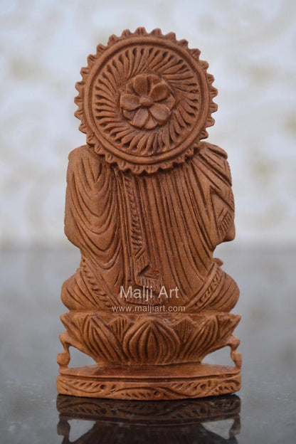 Sandalwood beautiful Hand Carved Buddha Statue - Malji Arts