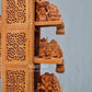 Sandalwood Unique Beautiful Krishna Collective Miniature Carved Hand Fan - Malji Arts