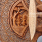 Sandalwood Unique Beautiful Krishna Collective Miniature Carved Hand Fan - Malji Arts