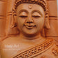 Wood Carved Super Fine Buddha in Palm Good Luck Statue - Malji Arts