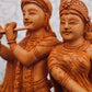 Wooden hand carved radha krishna statue - Malji Arts