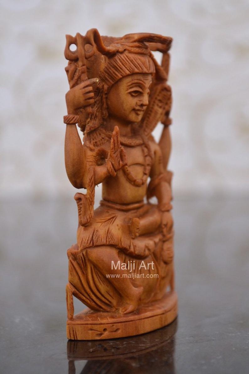 Sandalwood Carved Small Shiva Miniature Idol for gift - Malji Arts