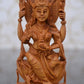 Hand Carved Sandalwood Small Statue of Goddess Laxmi - Malji Arts