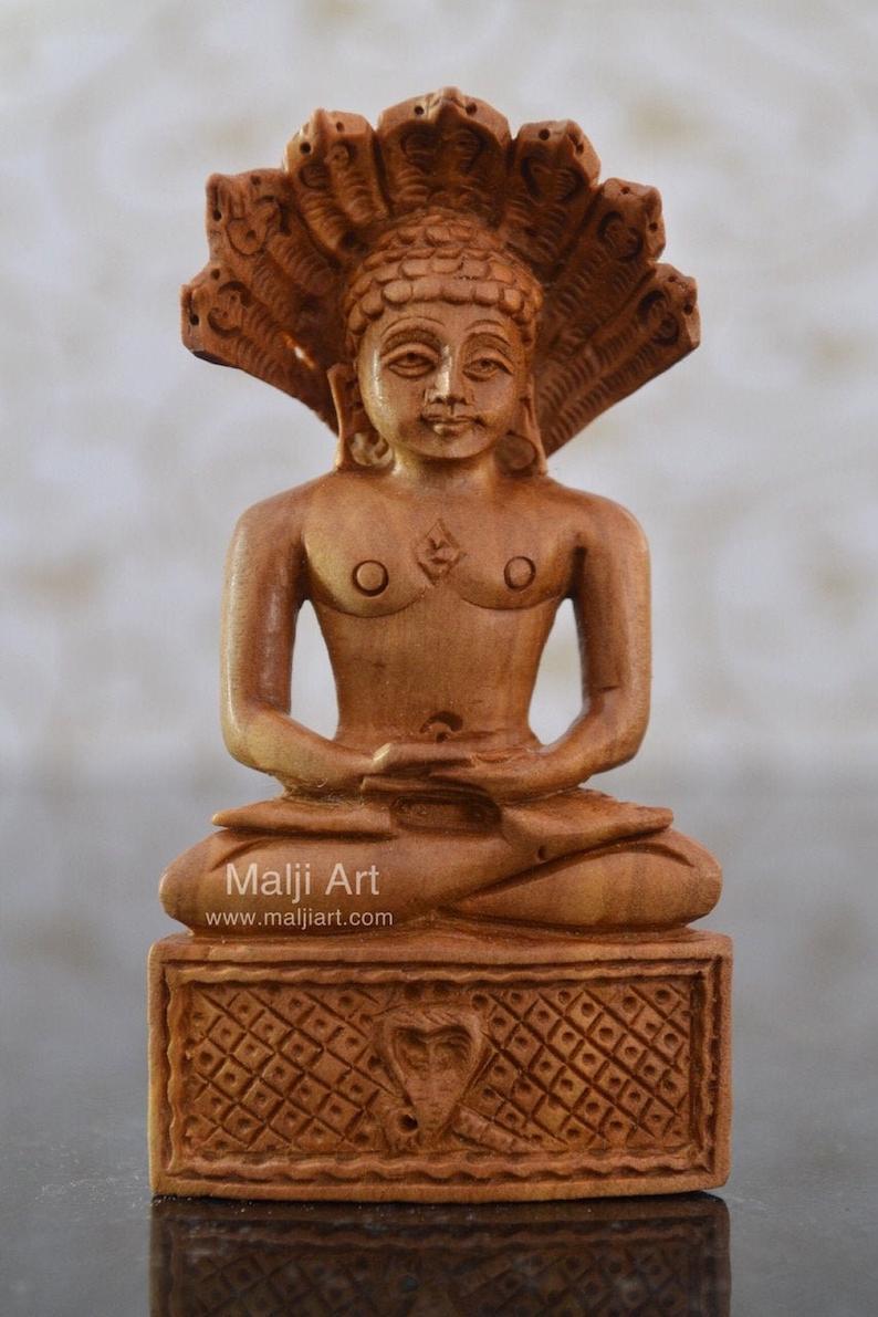 Sandalwood Beautifully Carved PARASNATH BHAGWAN - Malji Arts
