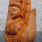Wood Carved Super Fine Buddha in Palm Good Luck Statue - Malji Arts