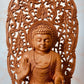 Wooden Fine Carved Buddha Sitting Jali Statue - Malji Arts
