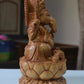 sandalwood beautifully hand carved lord ganesha sitting on lotus - Malji Arts