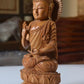 Fine Quality Sandalwood Fine Carved Buddha Sitting Statue - Malji Arts